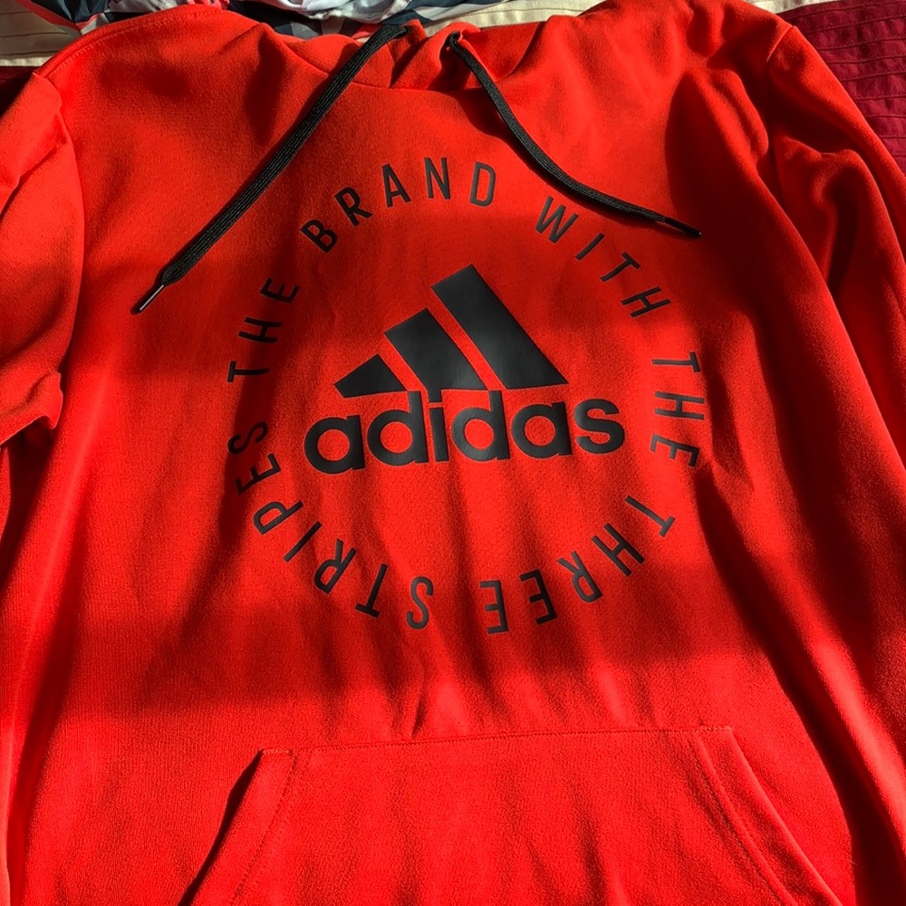 Men’s red adidas hoodie